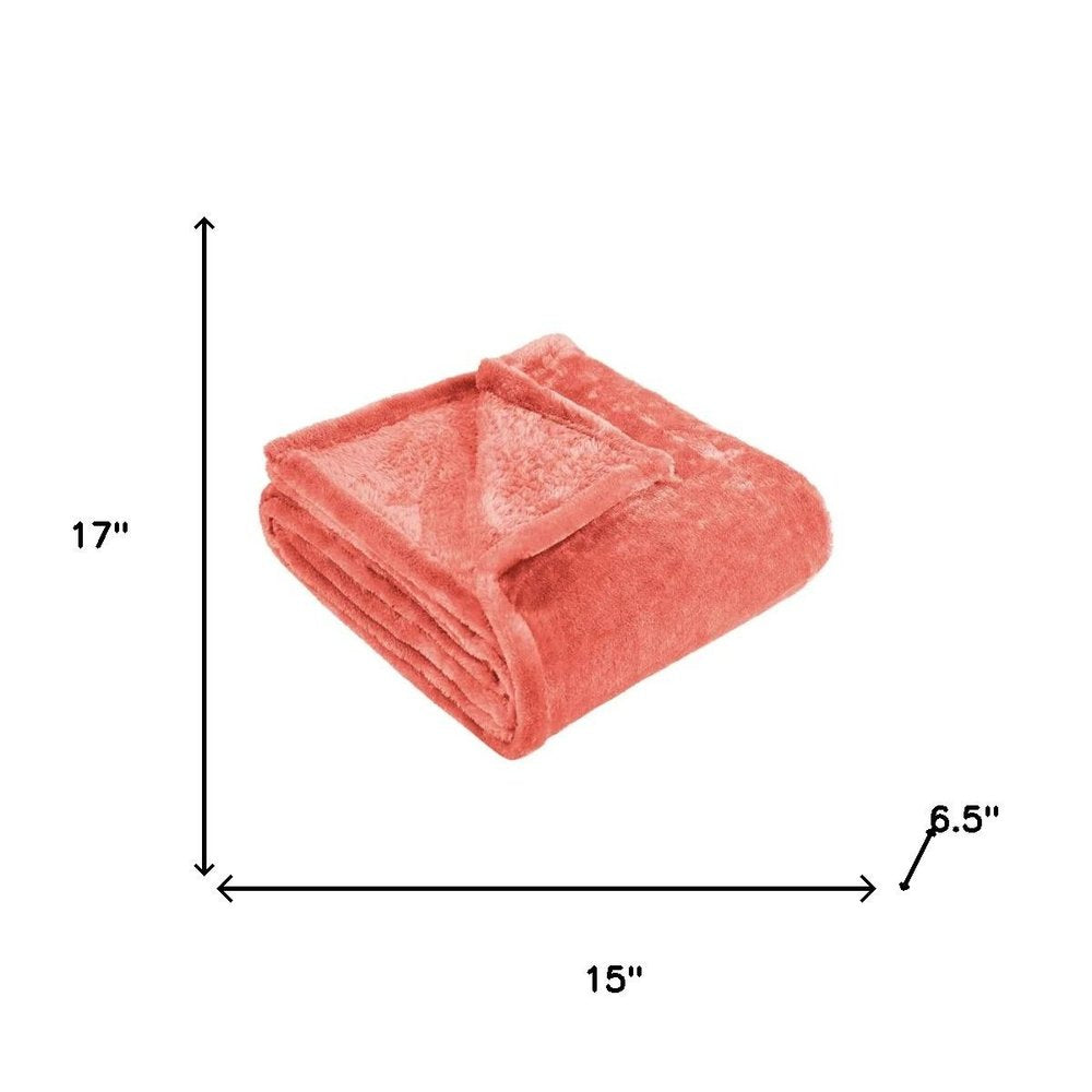 Twin Coral Fleece Plain Weave Plush Blanket