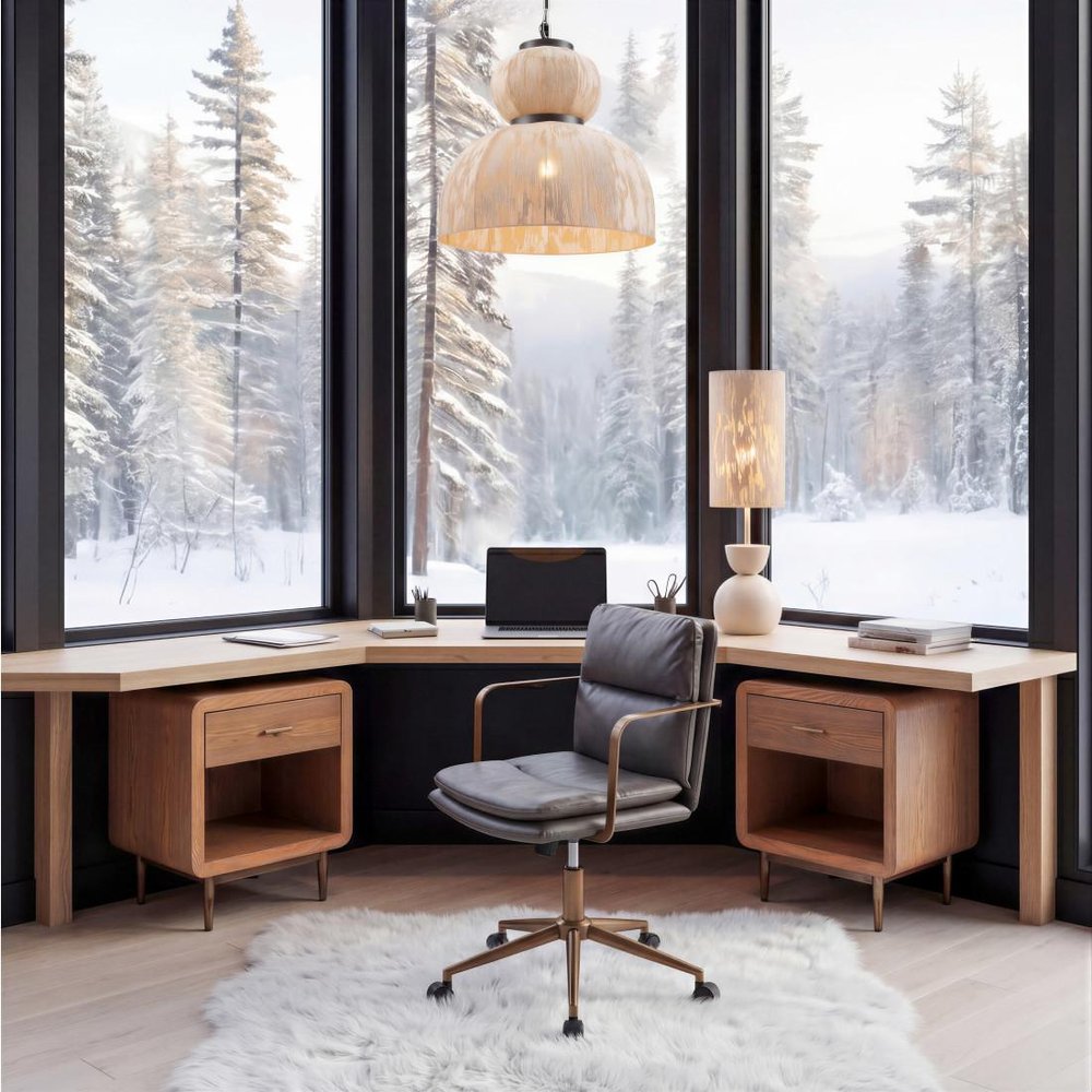 Dark Gray and Bronze Adjustable Height Swivel Rolling Office Chair