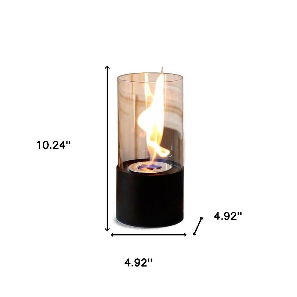 5" Black Glass Ethanol Fireplace