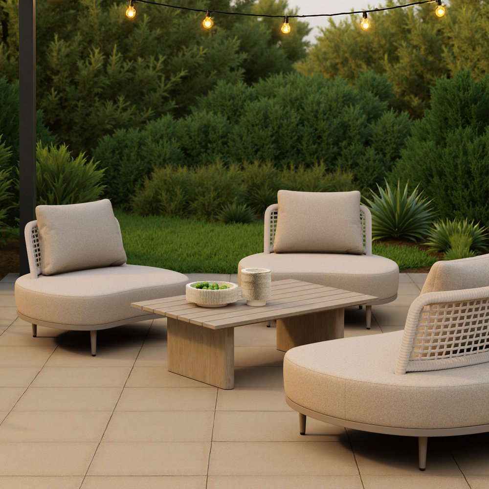 48" Natural Aluminum Outdoor Coffee Table