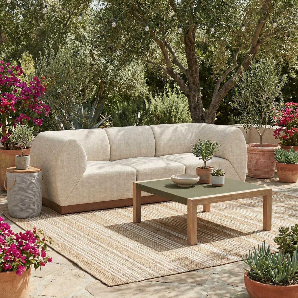 36" Gray Square Concrete Outdoor Coffee Table