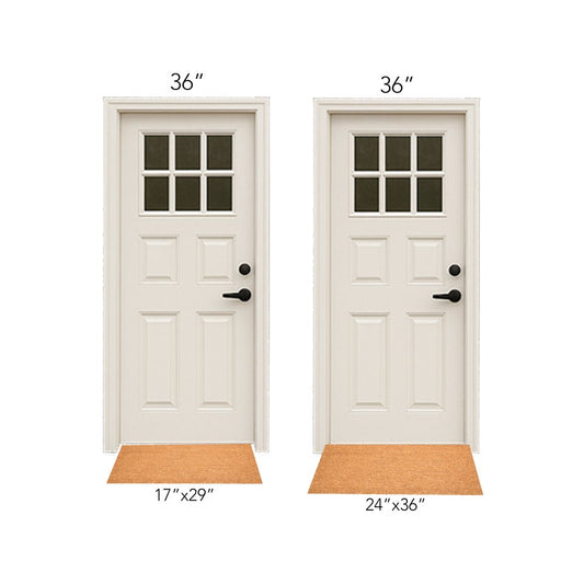 17" X 29" Brown And Red Hearts Outdoor Coir Door Mat