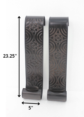 Set of Two Brown Metal Wall Sconce Candle Holders