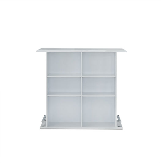 47" White Wood Rectangular Bar Table