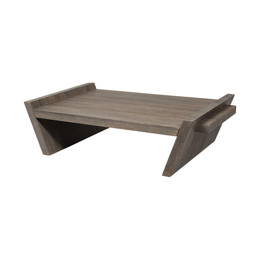 59" Brown Wood Coffee Table