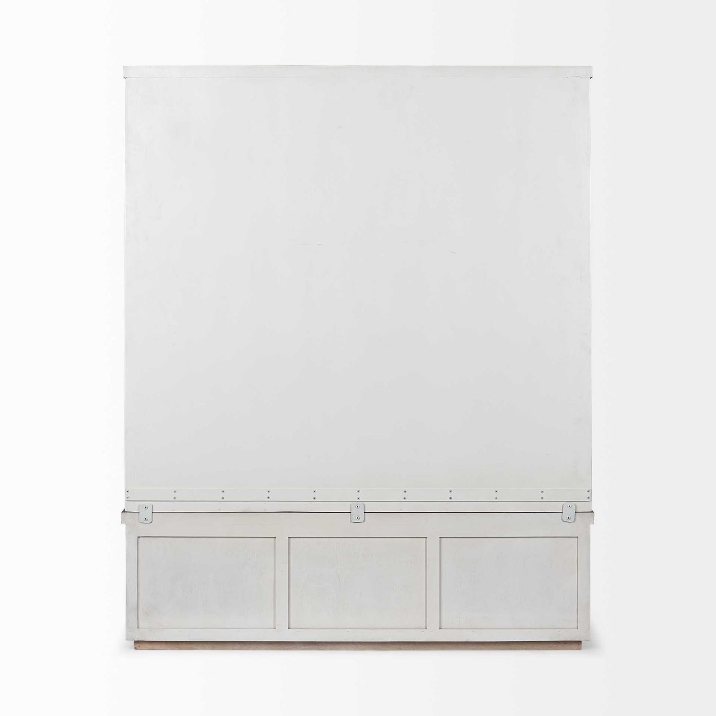 76" White Solid Wood Six Hook Freestanding Coat Rack
