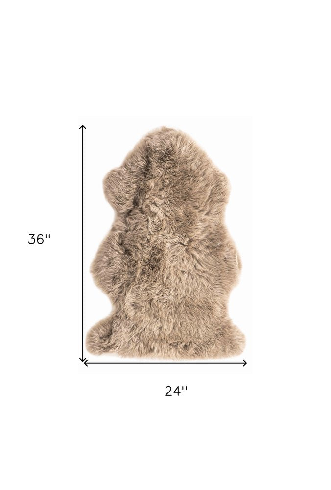 2' X 3' Latte New Zealand Natural Sheepskin Rug