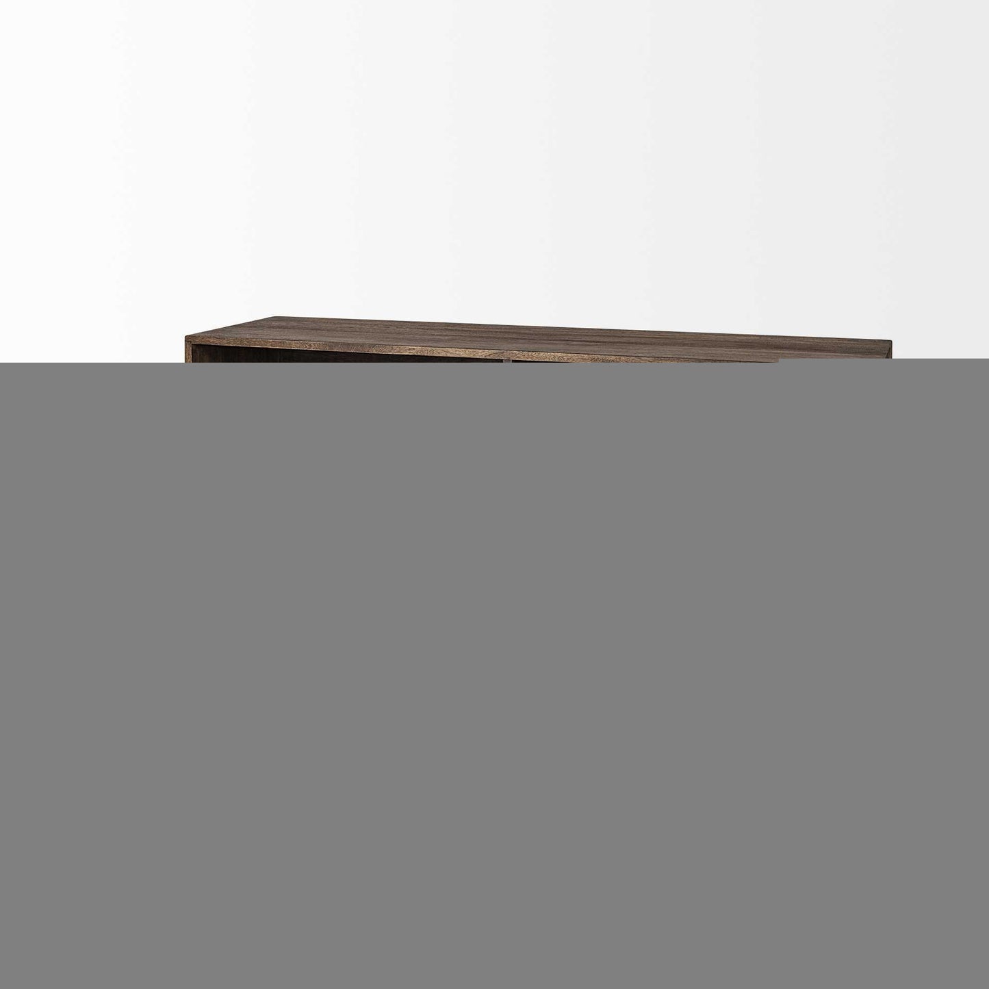 62" Brown and Black Solid Wood Cabinet Enclosed Storage TV Stand