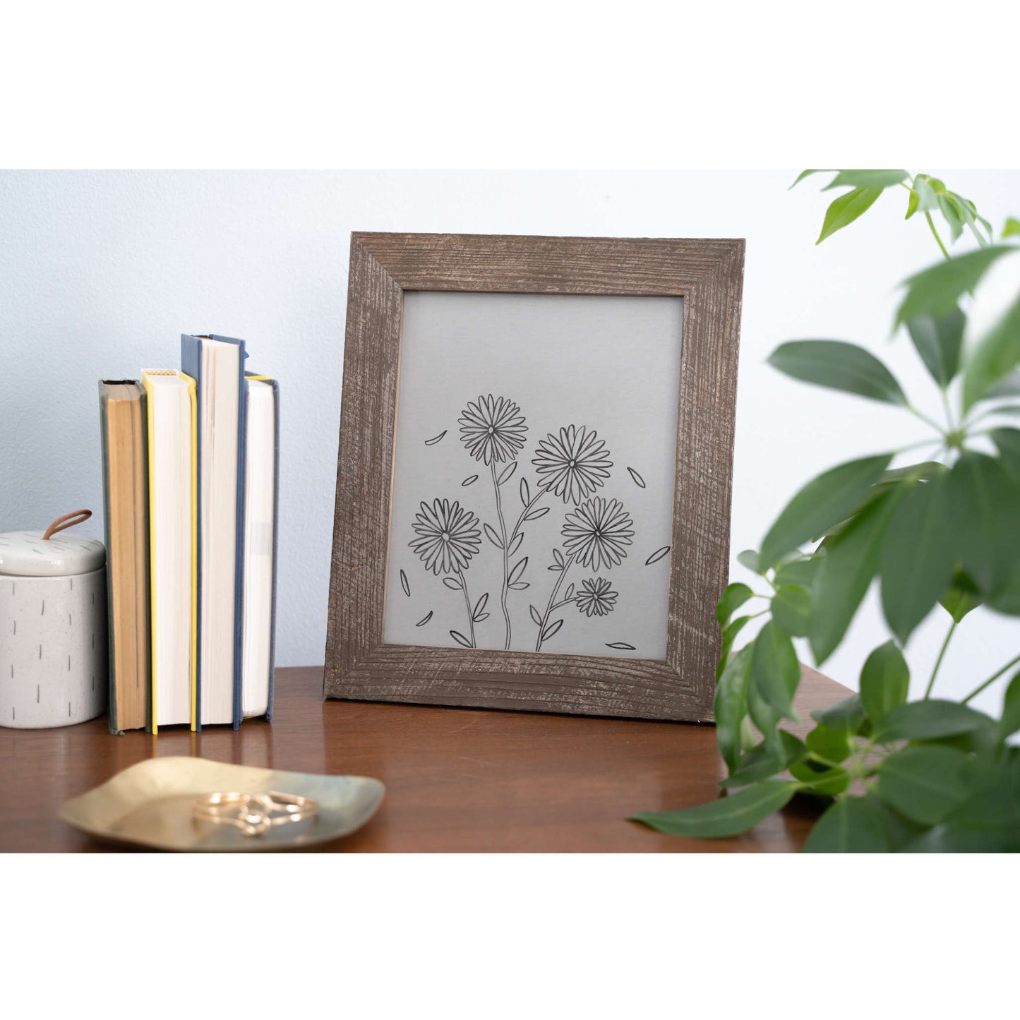 8" x 8" Espresso Solid Wood Tabletop Picture Frame