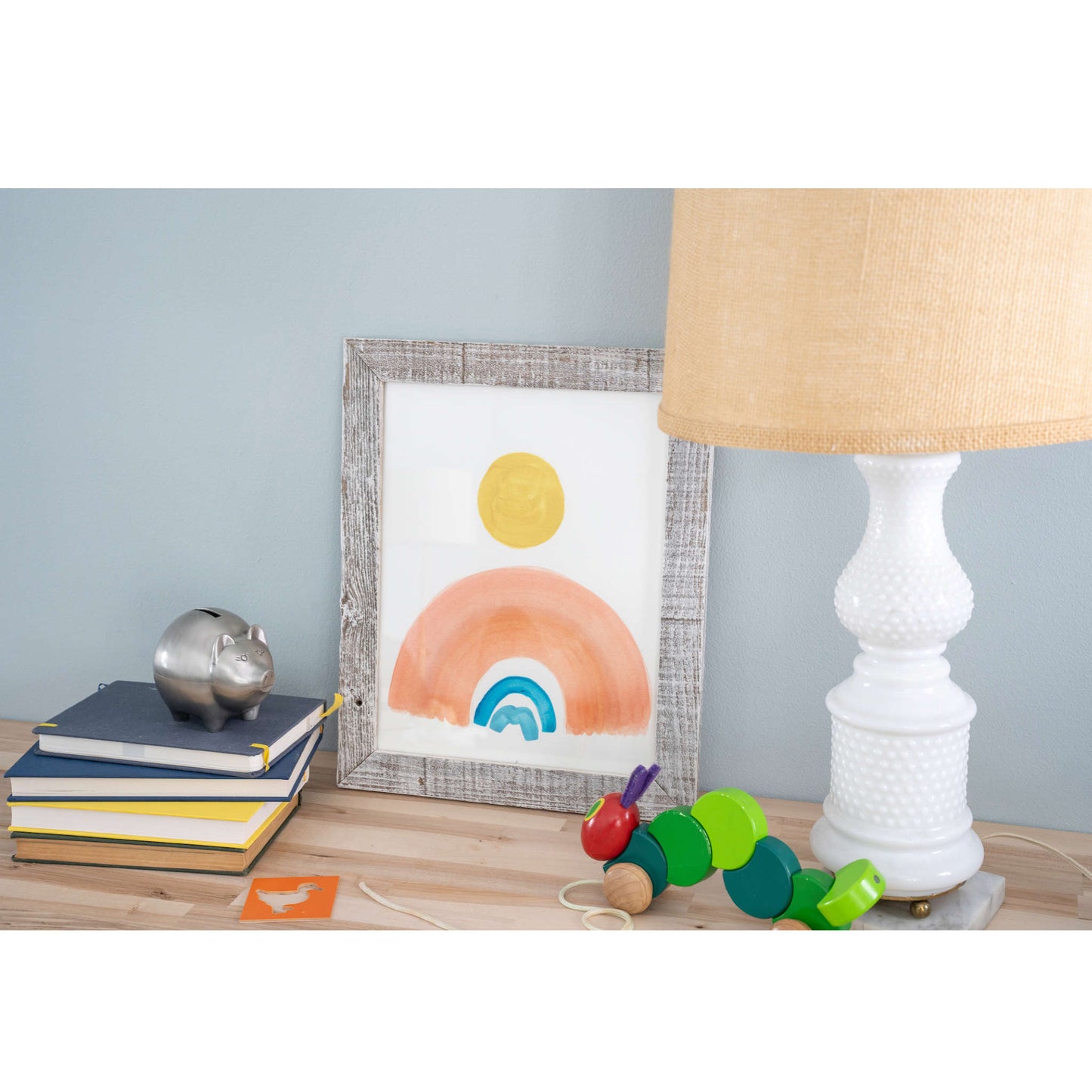 8" x 8" White Solid Wood Tabletop Picture Frame