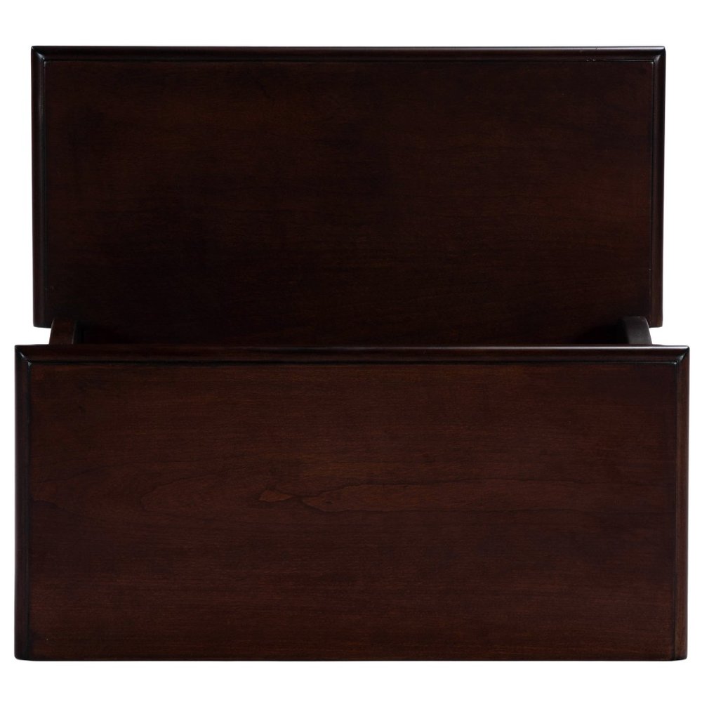 15" Dark Brown Solid Wood Step Stool