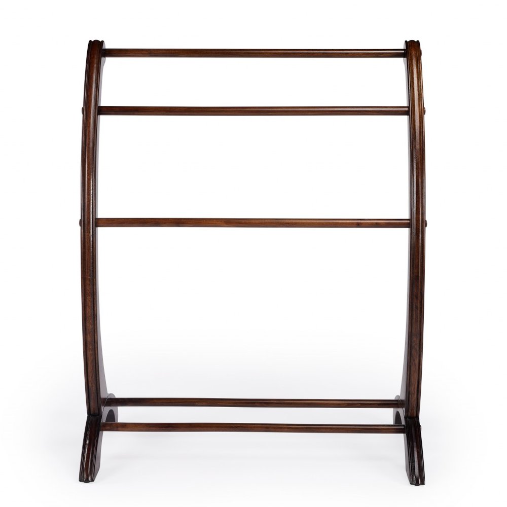 36" Deep Cherry Brown Wood Blanket Stand