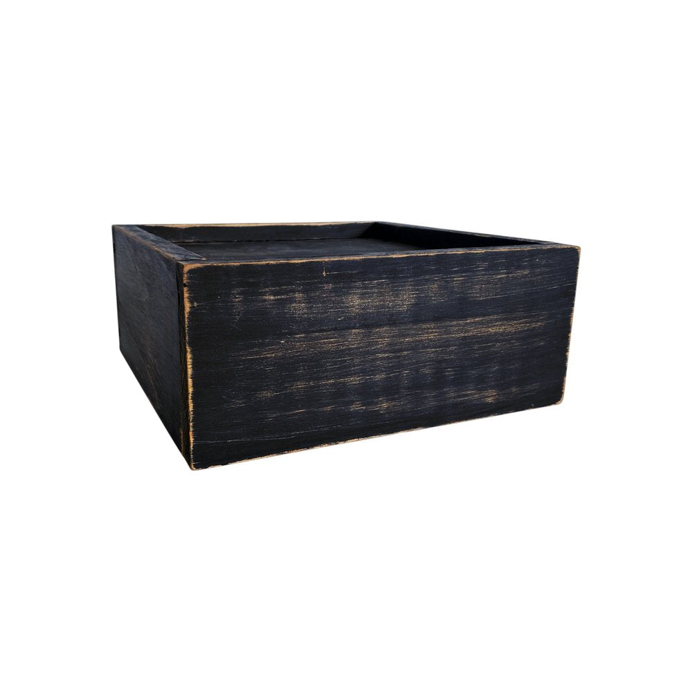 7" Black Wood Wall Mounted Floating Shelf With LED Light