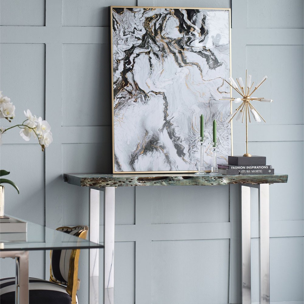 Set of Two White Framed Art