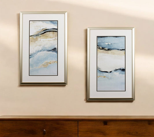 Set of Two Sandy Beach Abstract Wall Art
