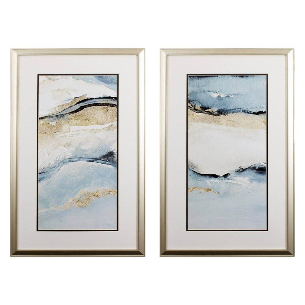 Set of Two Sandy Beach Abstract Wall Art