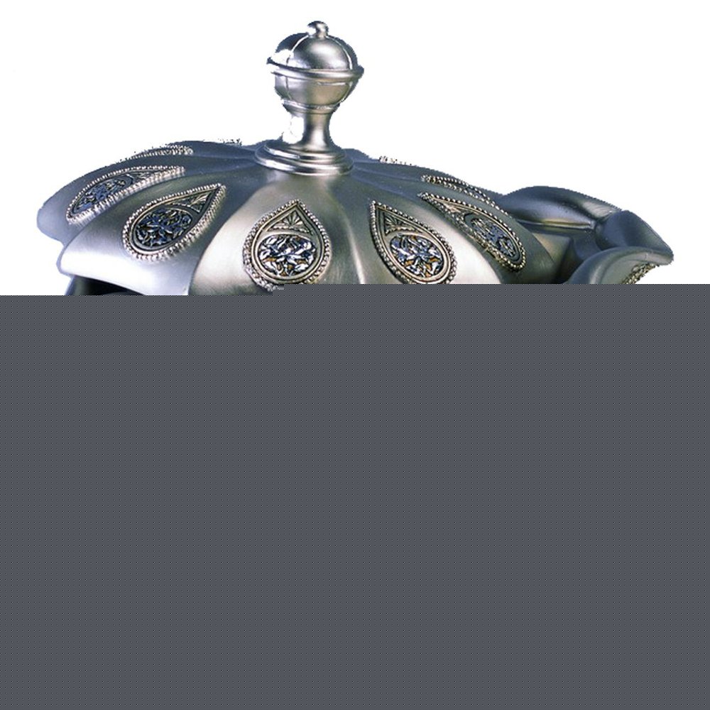 9" Gold And Silver Resin Abstract Scroll Jewelry Box With Lacquer and High-Gloss Finishes