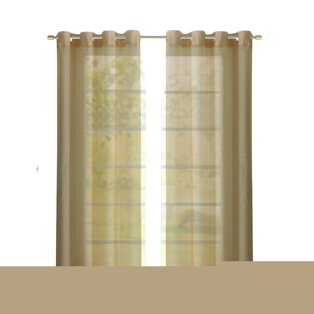 Set of Two 84"  Tan Solid Modern Window Panels