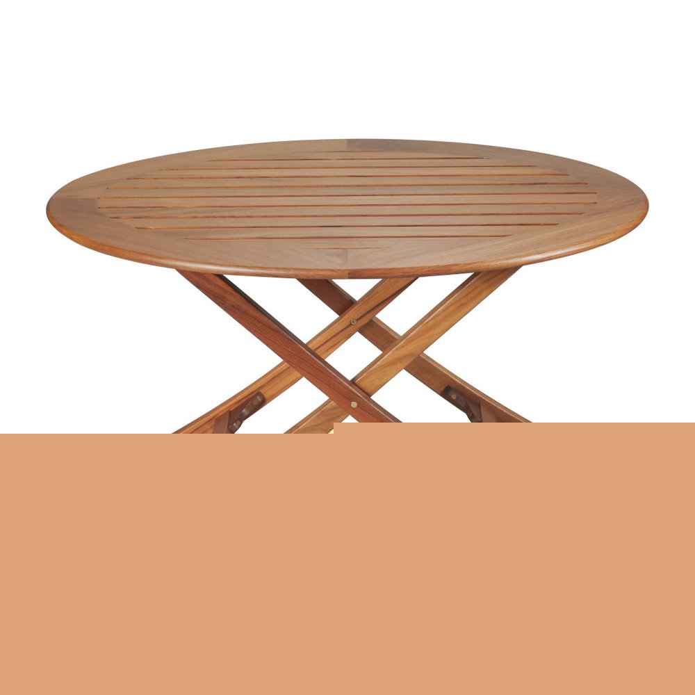 40" Brown Oval Solid Wood Folding Outdoor Side Table