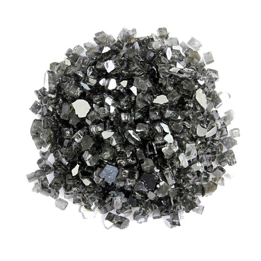 Black Round Reflective Fire Pit Glass