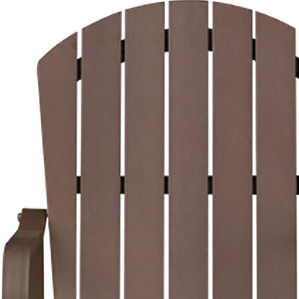 Set of Two 28" Brown Aluminum Outdoor Bar Height Chairs with Footrest