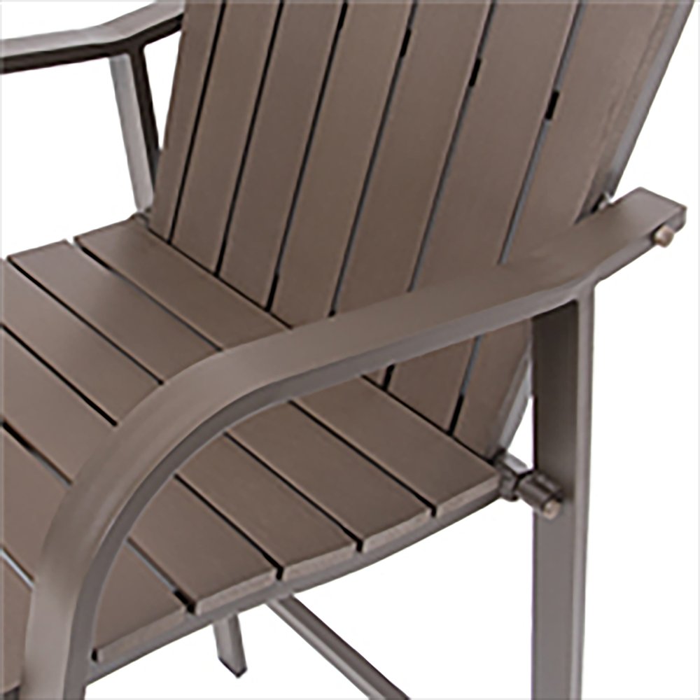 Set of Two 28" Brown Aluminum Outdoor Bar Height Chairs with Footrest