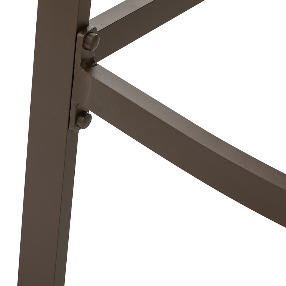 Set of Two 28" Brown Aluminum Outdoor Bar Height Chairs with Footrest
