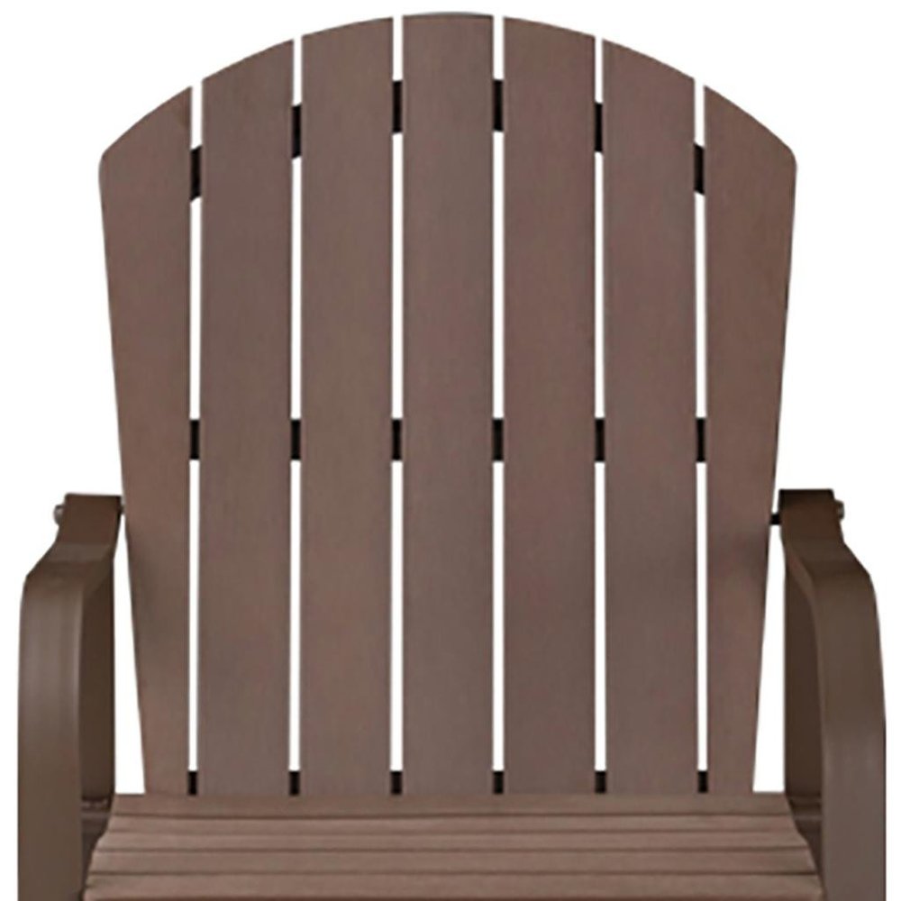 Set of Two 28" Brown Aluminum Outdoor Bar Height Chairs with Footrest