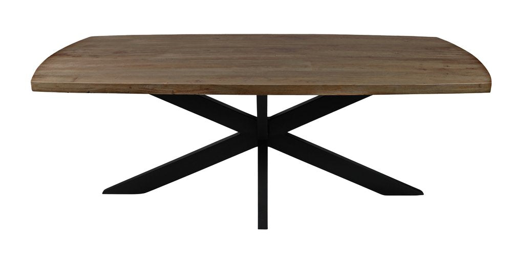 Seven Piece Gray and Black Solid Wood Dining Set with Six Chairs