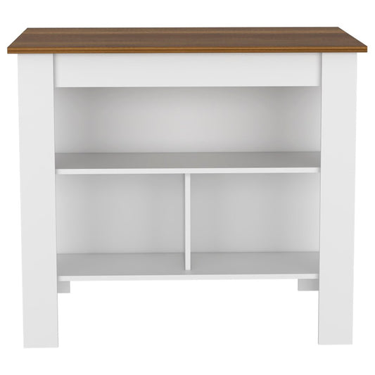 35" X 41" Brown And White Stainless Steel and Wood Counter And Utility Cabinet Utility Sink