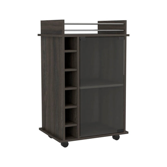Set of Two Espresso and Black Wood and Metal Furniture Set