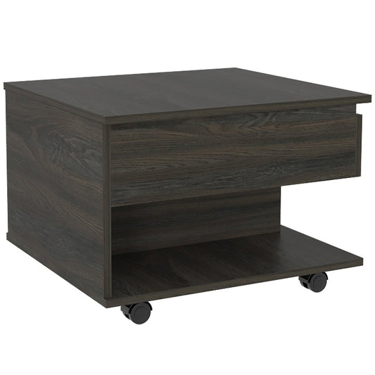 Set of Two Espresso and Black Wood Wheel Furniture Set