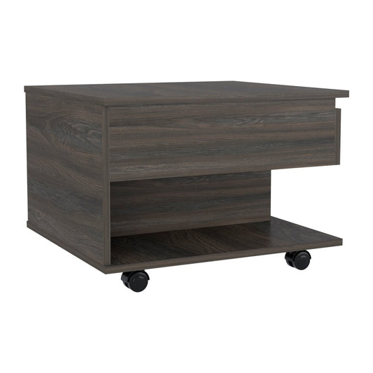 Set of Two Espresso and Black Wood Wheel Furniture Set