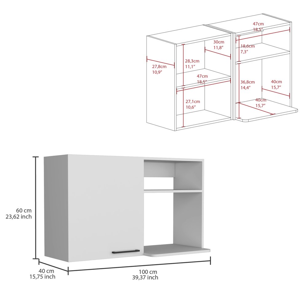 24" X 39" White Stainless Steel and Wood Utility Cabinet With Sink