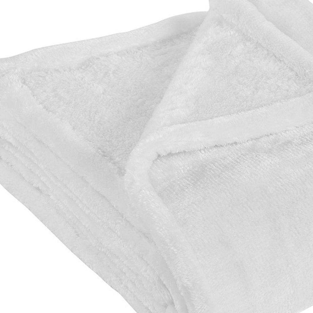Twin White Fleece Knitted Plush Blanket