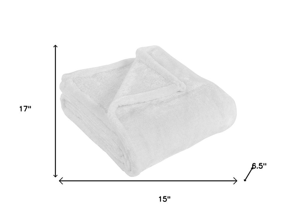 Twin White Fleece Knitted Plush Blanket