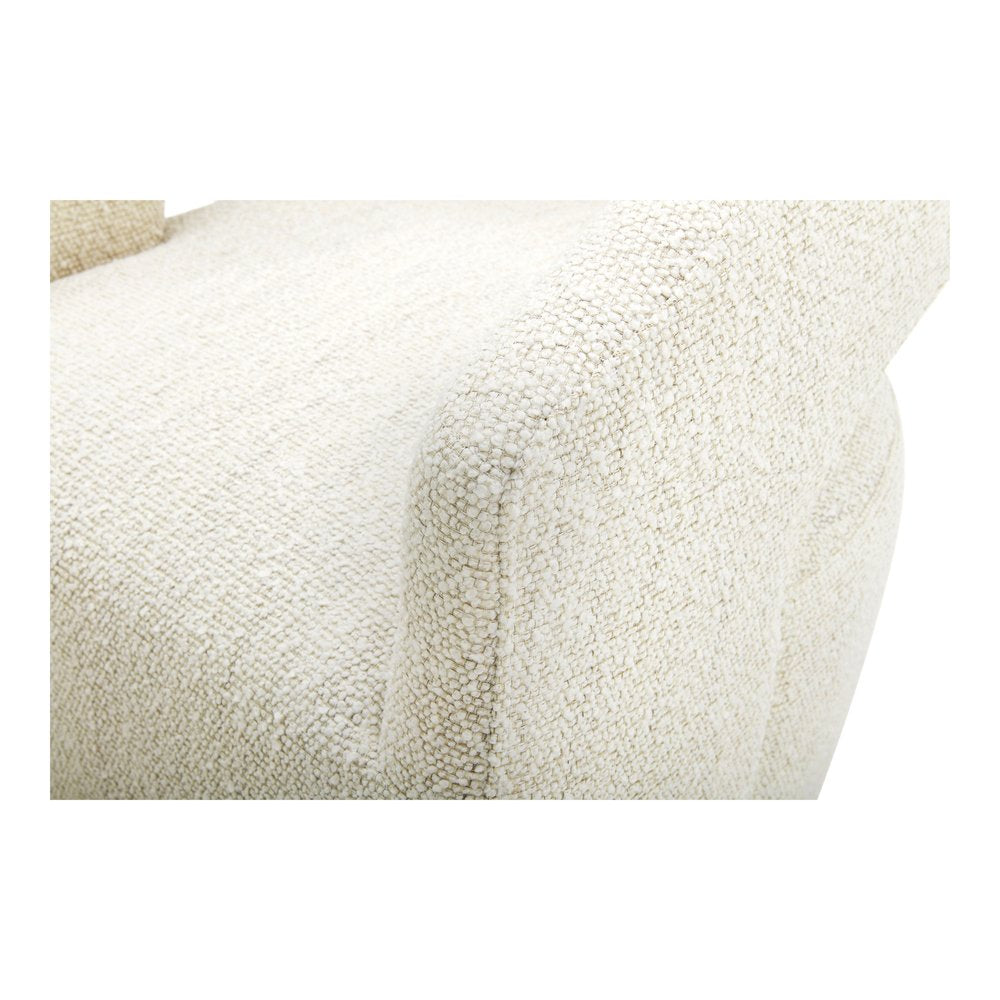 White Fabric Open Back Swivel Dining Arm Chair