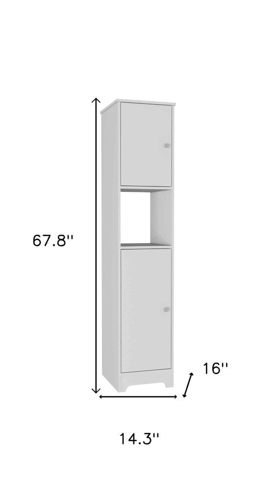 68" White Wood Accent Cabinet With Two Doors