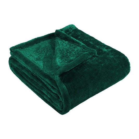 Twin Jungle Green Fleece Knitted Plush Blanket