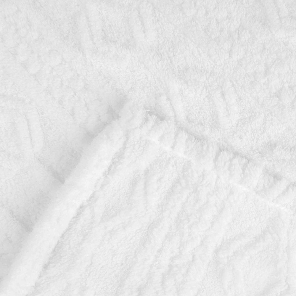 Twin White Fleece Knitted Plush Blanket