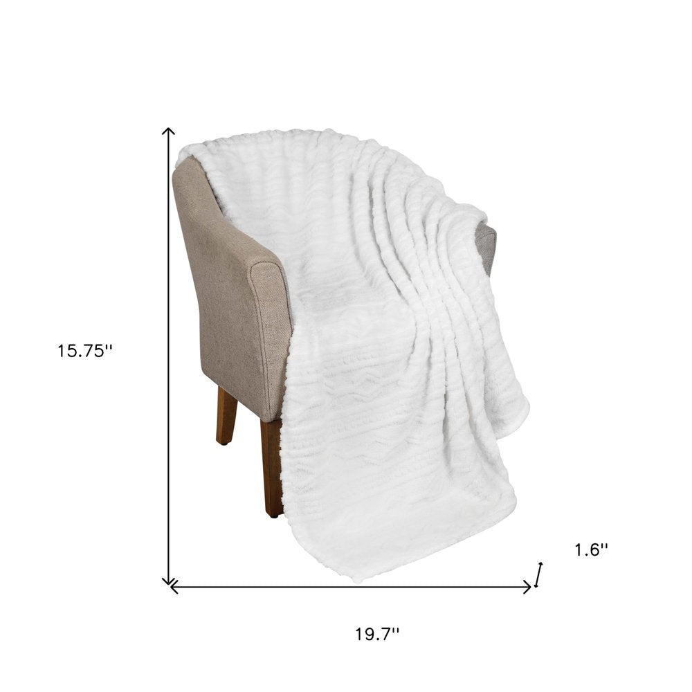 Twin White Fleece Knitted Plush Blanket