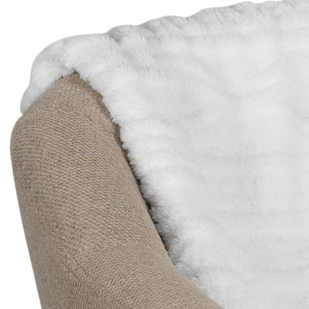 Twin White Fleece Knitted Plush Blanket