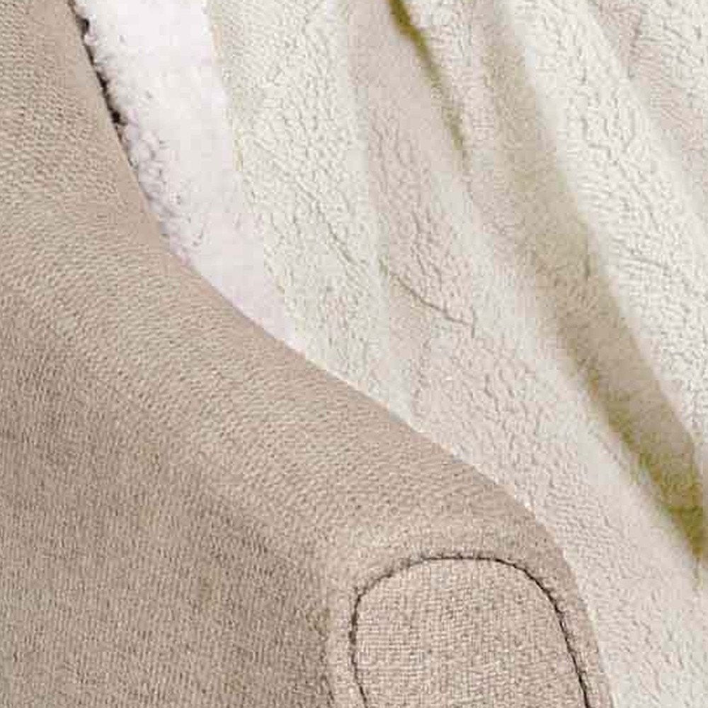 Twin Ivory Geometric Fleece Woven Plush Blanket