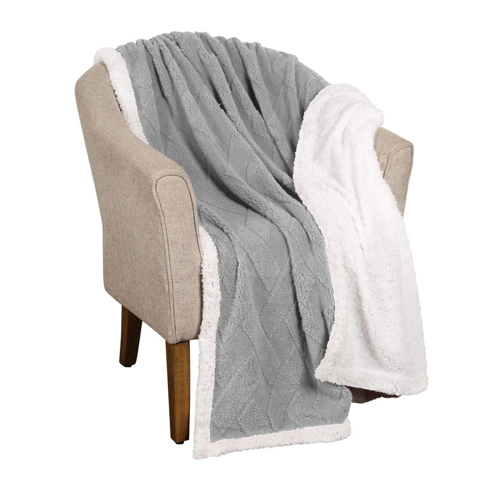 Twin Platinum Fleece Knitted Plush Blanket