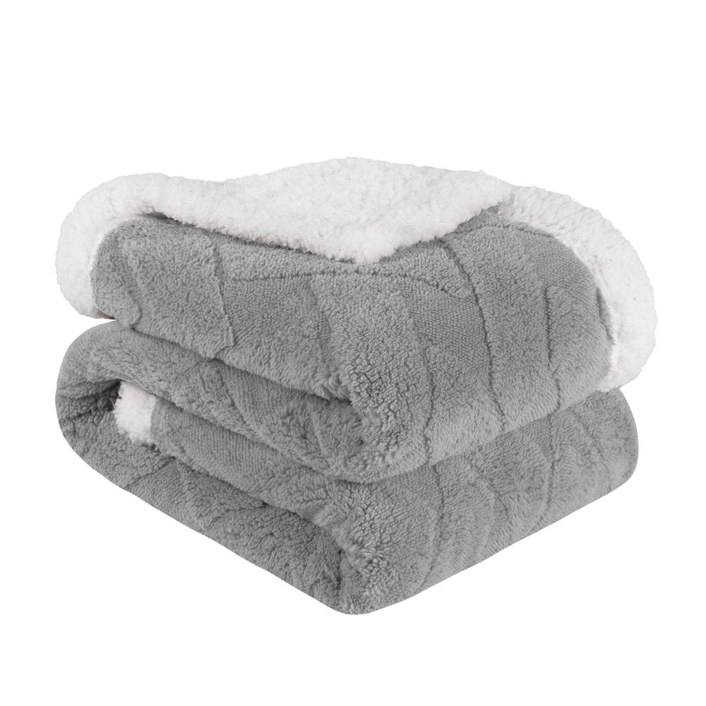 Twin Platinum Fleece Knitted Plush Blanket
