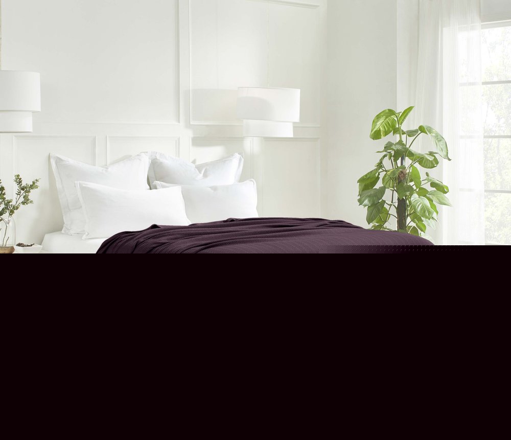 Twin Plum Cotton Woven Chevron Blanket