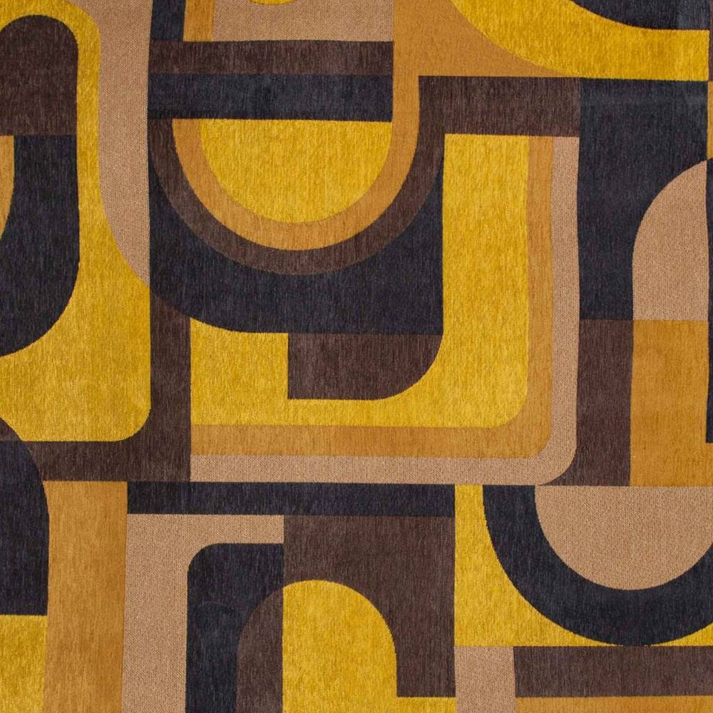 9' X 13' Yellow And Black Geometric Washable Area Rug