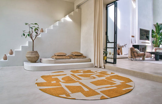9' X 13' Yellow And White Geometric Washable Area Rug