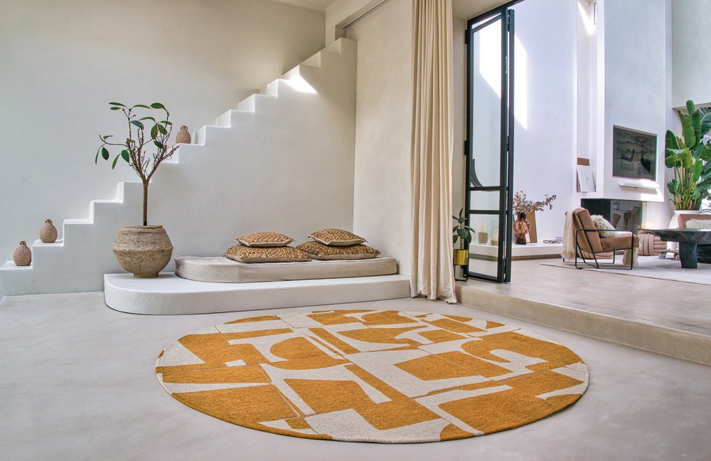 9' X 13' Yellow And White Geometric Washable Area Rug