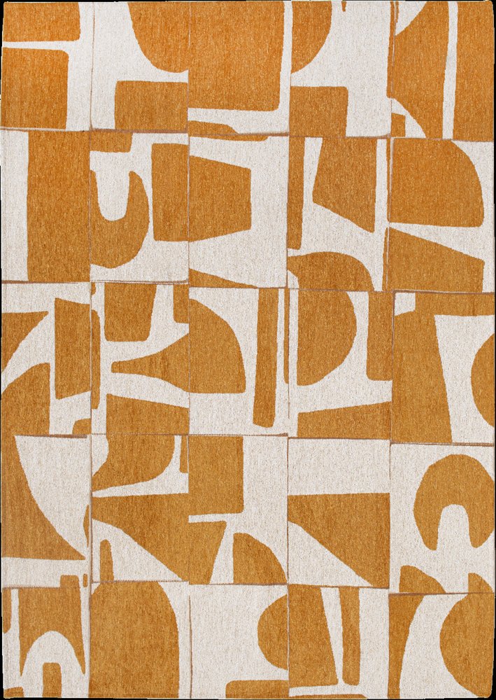 9' X 13' Yellow And White Geometric Washable Area Rug